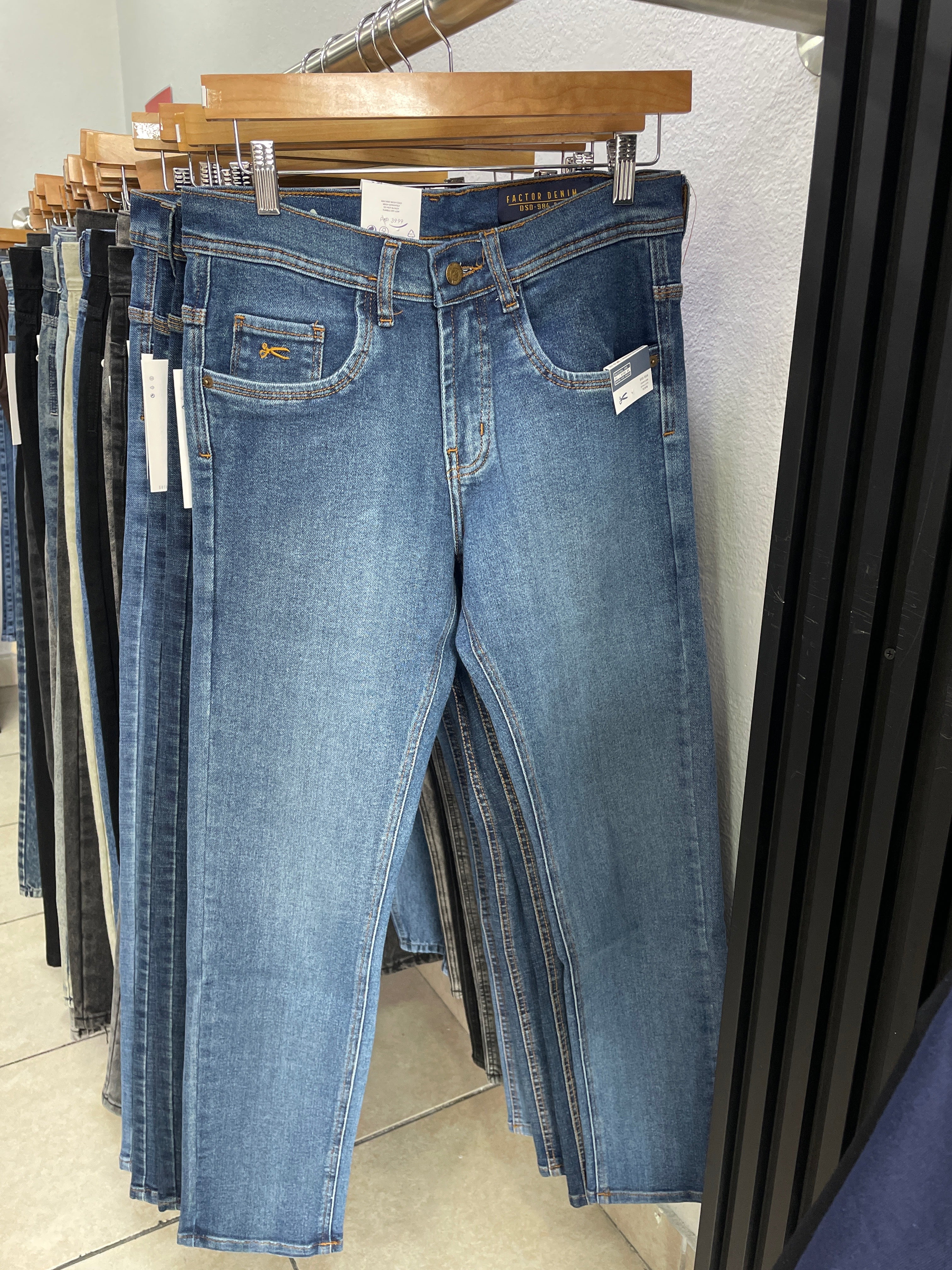 JEAN SEMI TUBO AZUL CLASICO