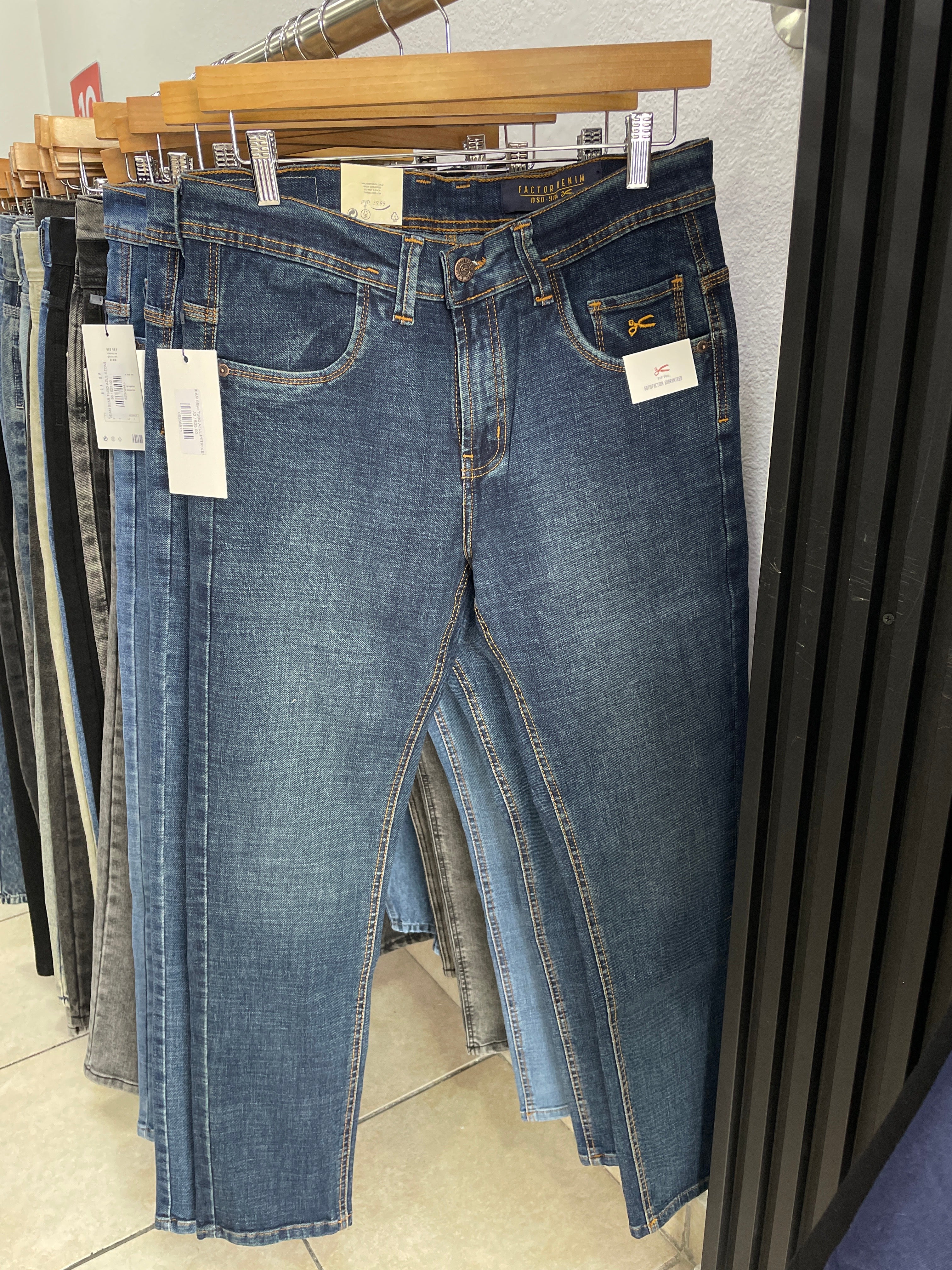 JEAN SEMI TUBO AZUL PETROLEO