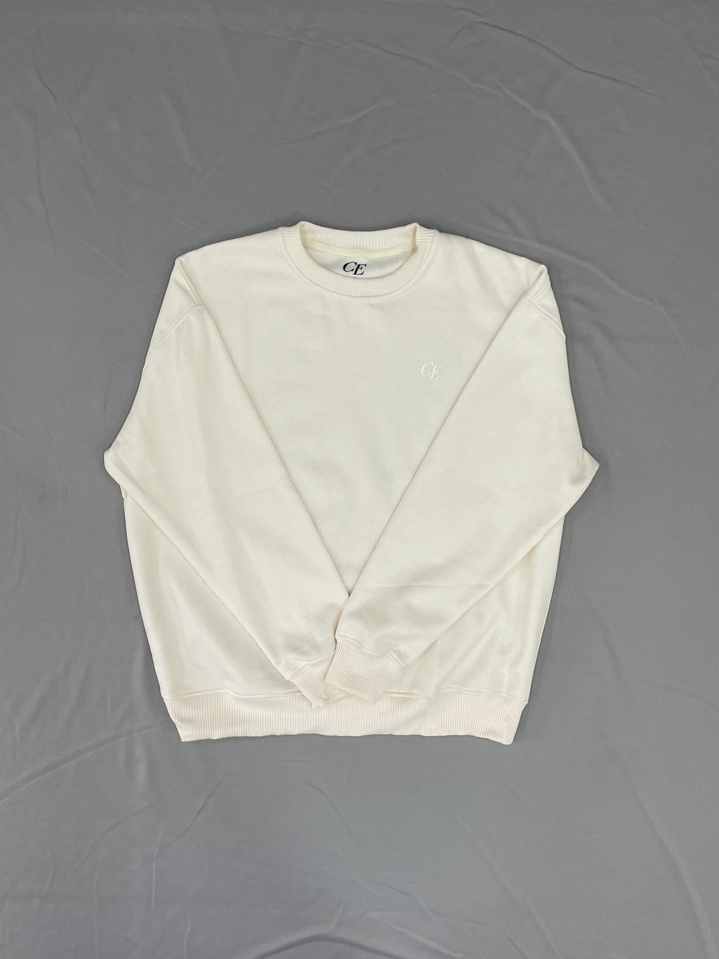 SUDADERA SIN CAPUCHA OVERSIZE CE BEIGE